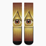 Masonic Eye Sight Print Crew Socks
