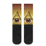 Masonic Eye Sight Print Crew Socks