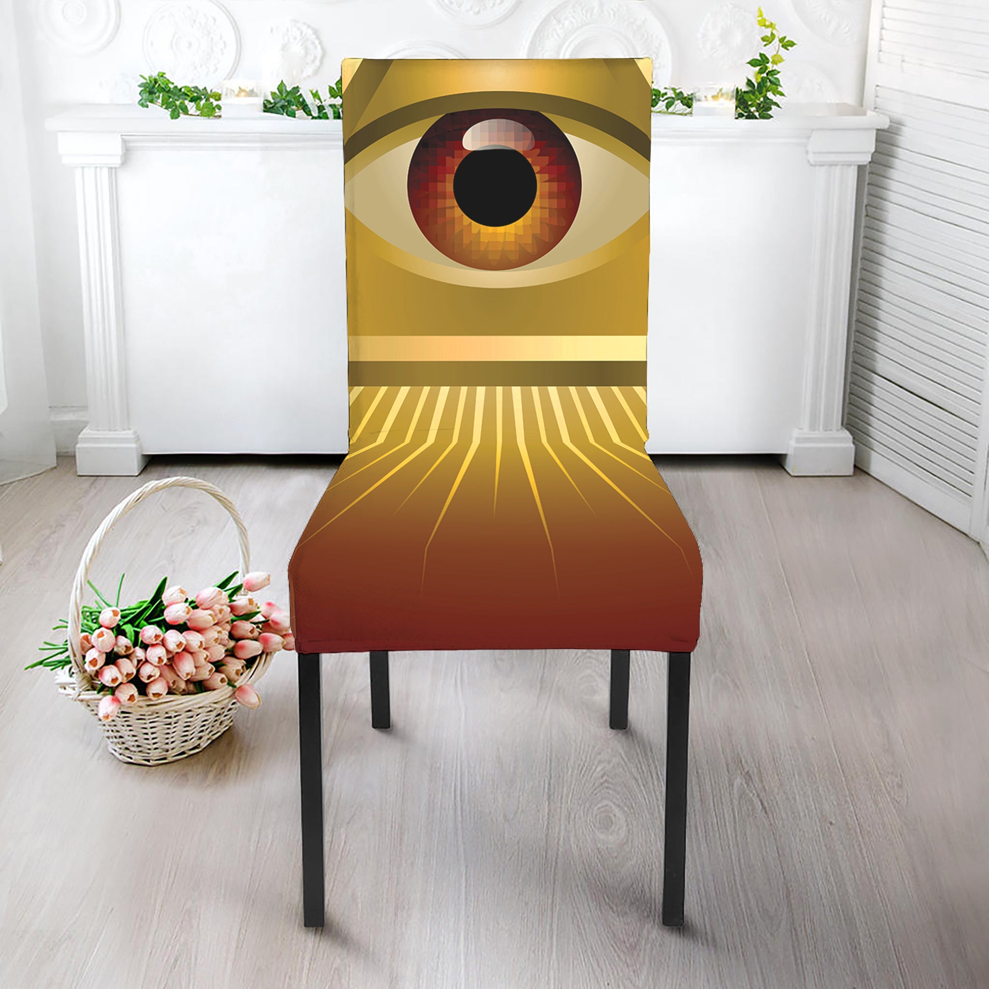 Masonic Eye Sight Print Dining Chair Slipcover