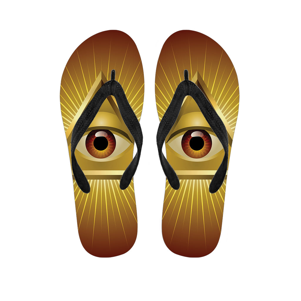 Masonic Eye Sight Print Flip Flops