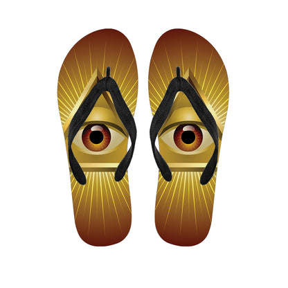 Masonic Eye Sight Print Flip Flops