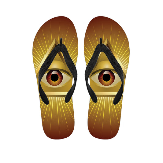 Masonic Eye Sight Print Flip Flops
