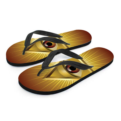 Masonic Eye Sight Print Flip Flops