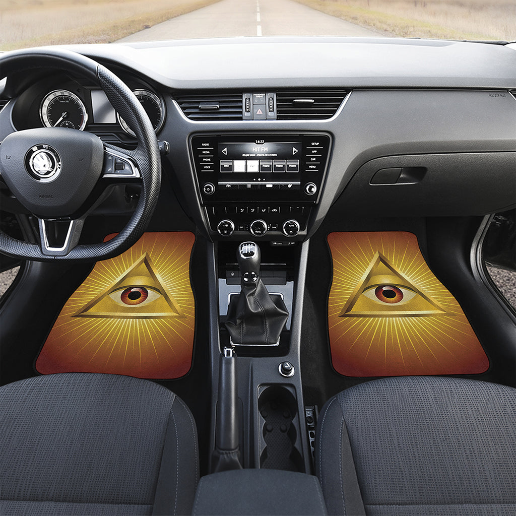 Masonic Eye Sight Print Front and Back Car Floor Mats