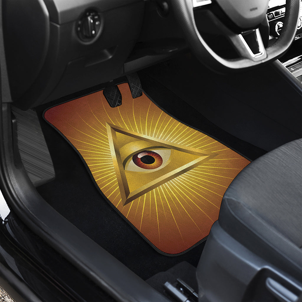 Masonic Eye Sight Print Front and Back Car Floor Mats