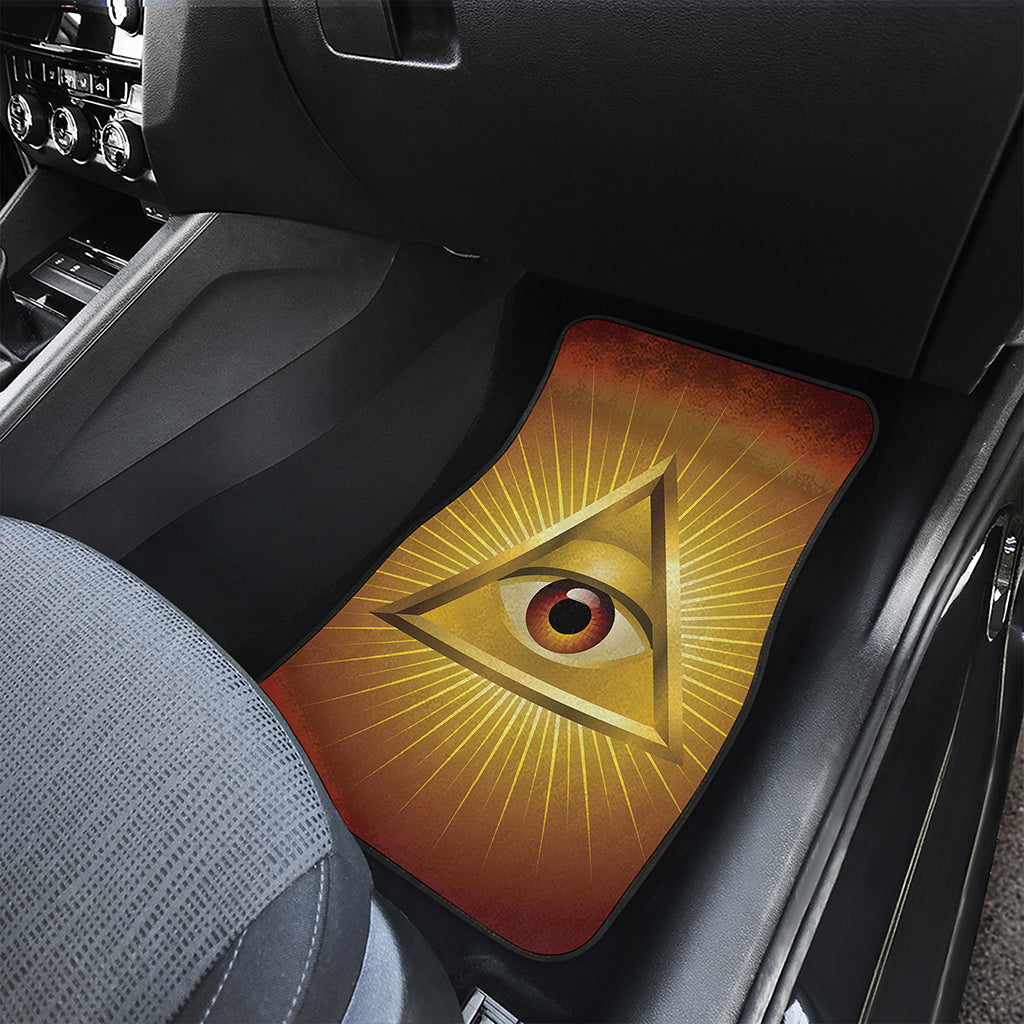 Masonic Eye Sight Print Front and Back Car Floor Mats