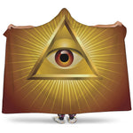 Masonic Eye Sight Print Hooded Blanket