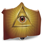 Masonic Eye Sight Print Hooded Blanket