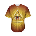 Masonic Eye Sight Print Men's Baseball Jersey