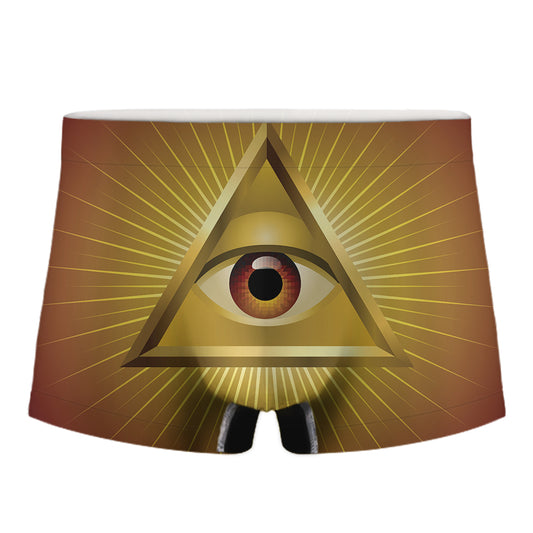 Masonic Eye Sight Print Men's Boxer Briefs