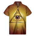 Masonic Eye Sight Print Men's Short Sleeve Shirt