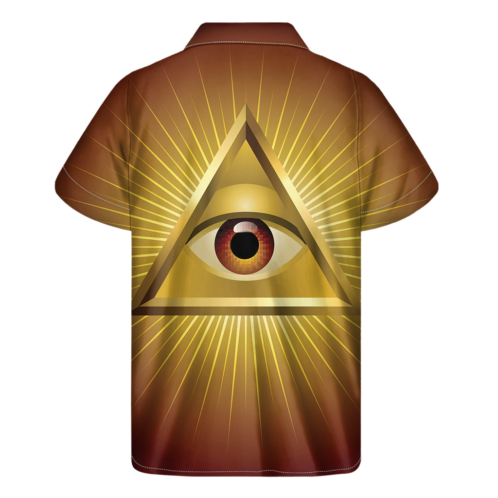 Masonic Eye Sight Print Men's Short Sleeve Shirt