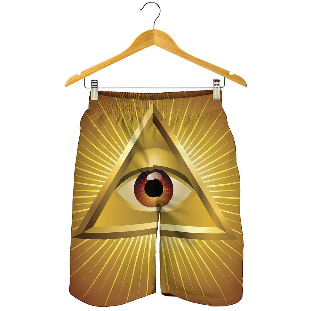 Masonic Eye Sight Print Men's Shorts