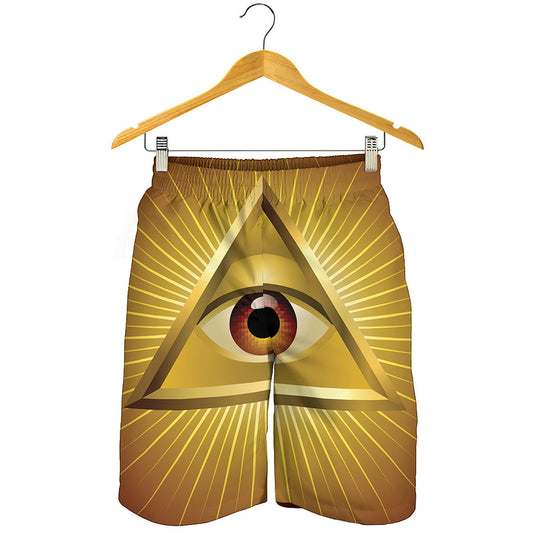 Masonic Eye Sight Print Men's Shorts