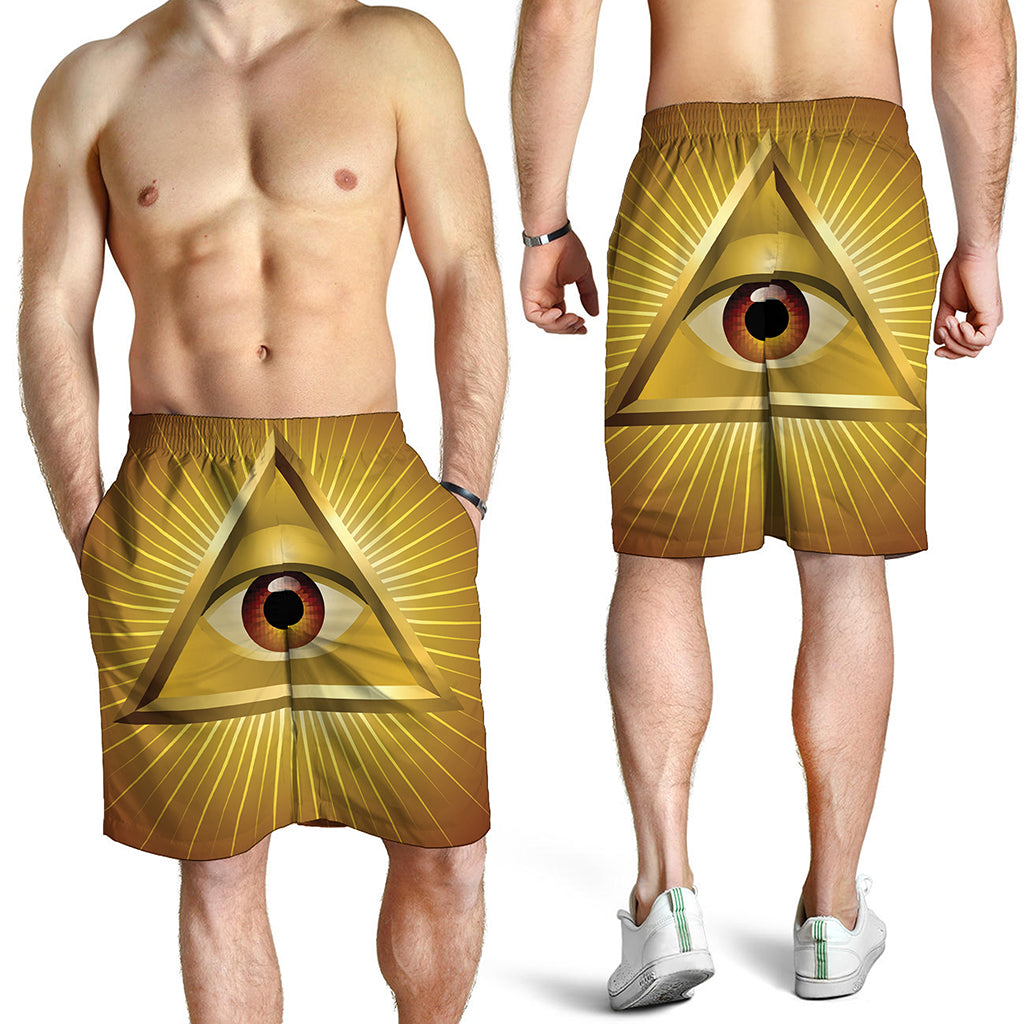 Masonic Eye Sight Print Men's Shorts