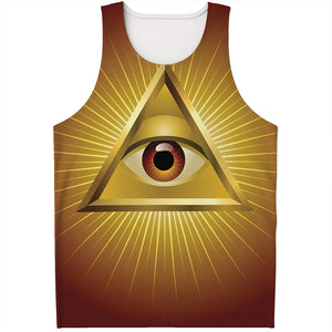 Masonic Eye Sight Print Men's Tank Top