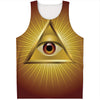 Masonic Eye Sight Print Men's Tank Top