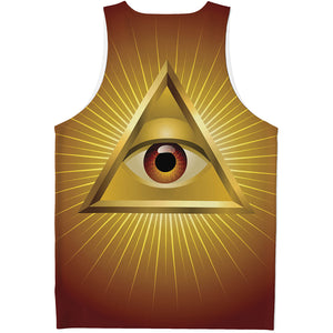 Masonic Eye Sight Print Men's Tank Top