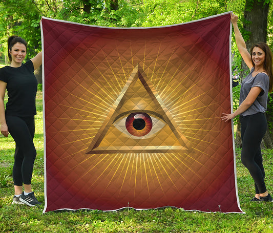 Masonic Eye Sight Print Quilt