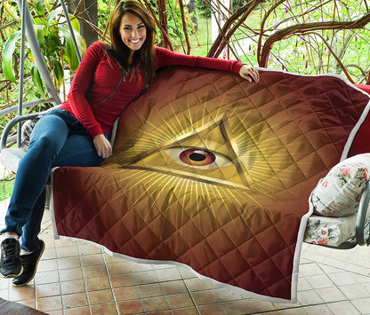 Masonic Eye Sight Print Quilt