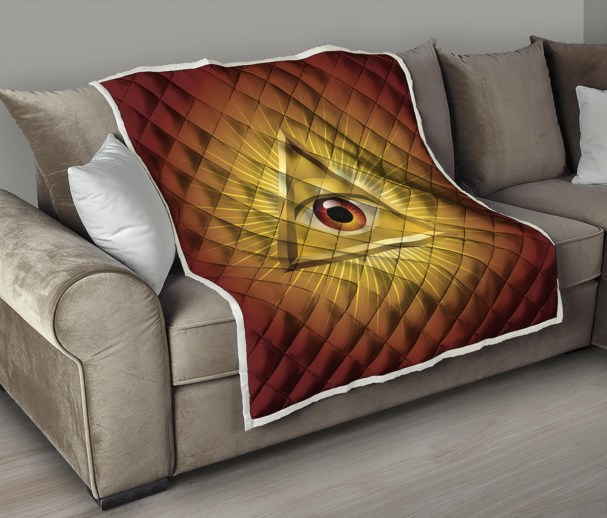 Masonic Eye Sight Print Quilt