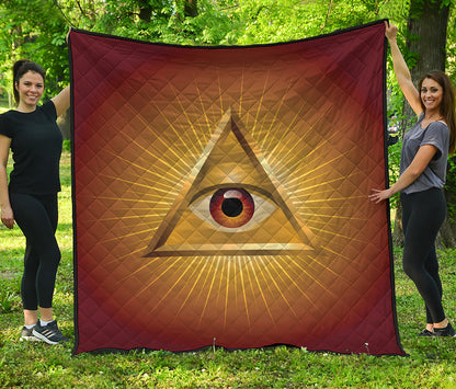 Masonic Eye Sight Print Quilt