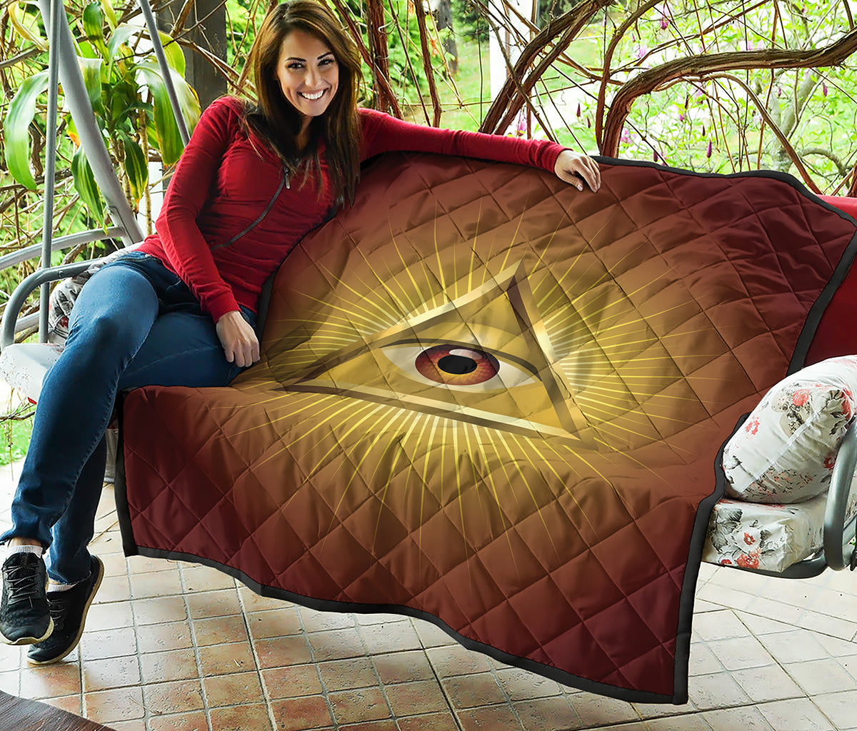 Masonic Eye Sight Print Quilt