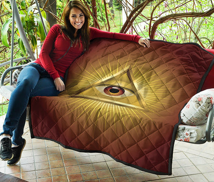 Masonic Eye Sight Print Quilt