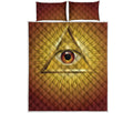 Masonic Eye Sight Print Quilt Bed Set