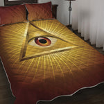 Masonic Eye Sight Print Quilt Bed Set