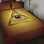 Masonic Eye Sight Print Quilt Bed Set