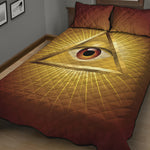 Masonic Eye Sight Print Quilt Bed Set