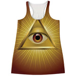 Masonic Eye Sight Print Women's Racerback Tank Top