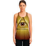 Masonic Eye Sight Print Women's Racerback Tank Top