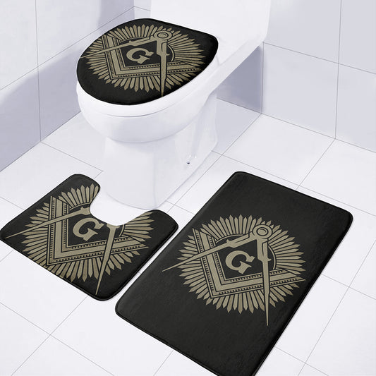 Masonic Freemasonry Print 3 Piece Bath Mat Set
