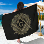 Masonic Freemasonry Print Beach Sarong Wrap