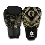 Masonic Freemasonry Print Boxing Gloves