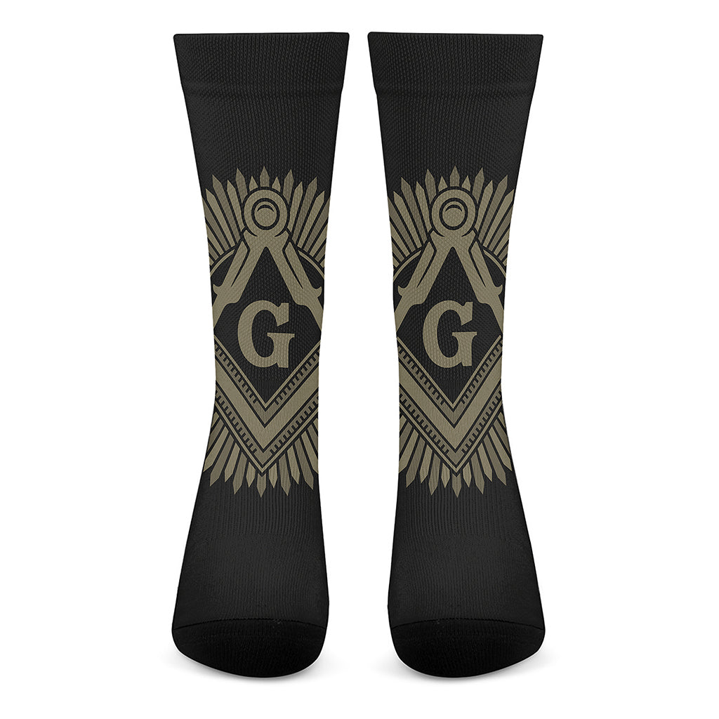 Masonic Freemasonry Print Crew Socks