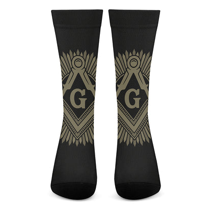 Masonic Freemasonry Print Crew Socks