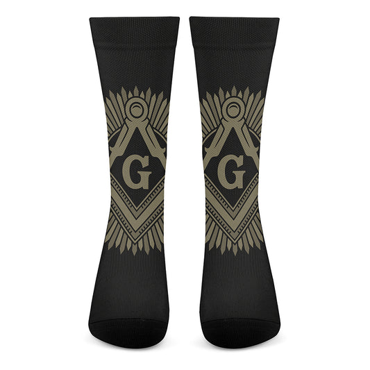 Masonic Freemasonry Print Crew Socks