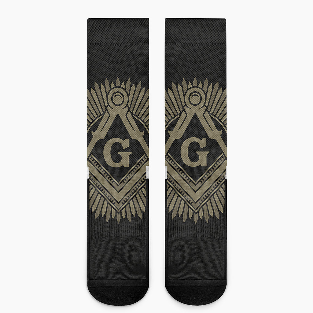 Masonic Freemasonry Print Crew Socks