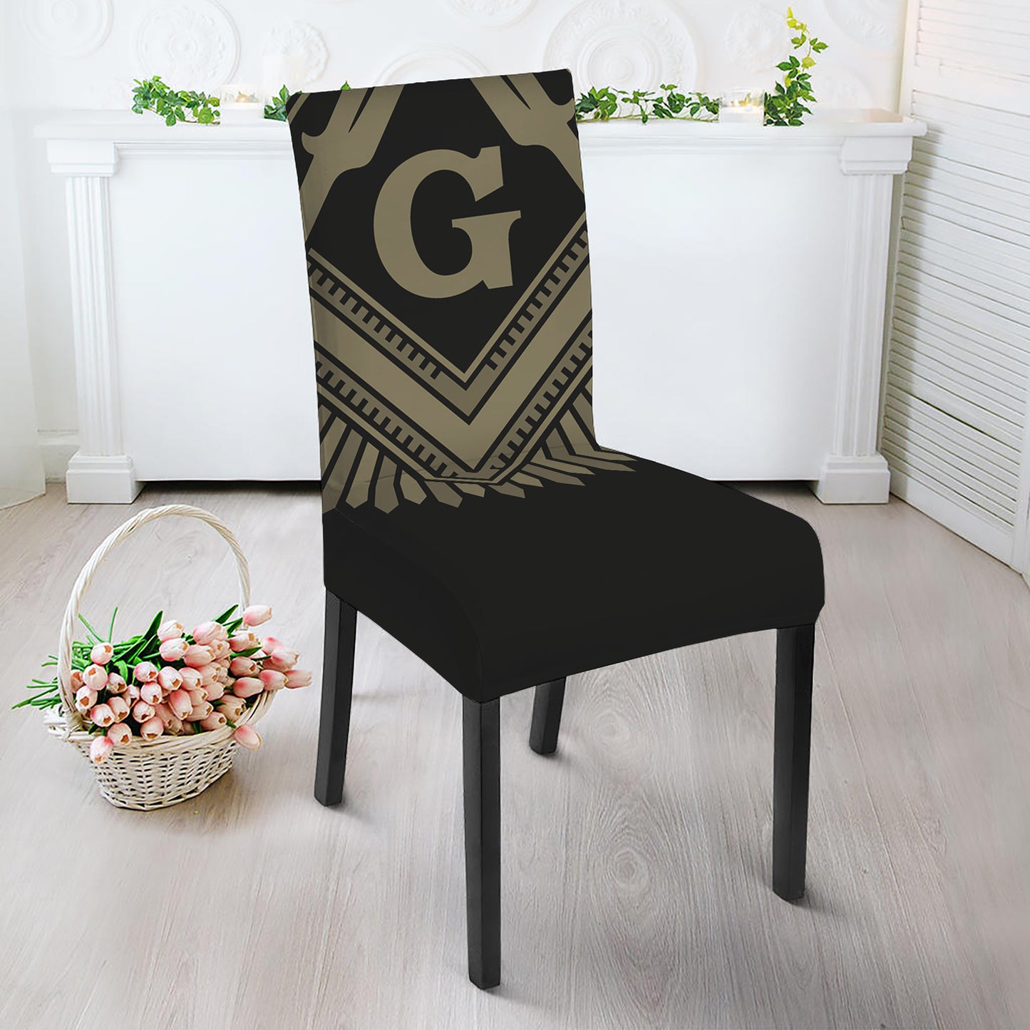 Masonic Freemasonry Print Dining Chair Slipcover