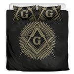 Masonic Freemasonry Print Duvet Cover Bedding Set