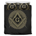 Masonic Freemasonry Print Duvet Cover Bedding Set