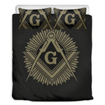 Masonic Freemasonry Print Duvet Cover Bedding Set