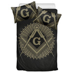 Masonic Freemasonry Print Duvet Cover Bedding Set