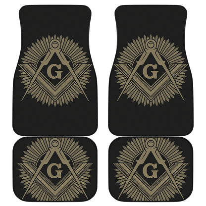 Masonic Freemasonry Print Front and Back Car Floor Mats
