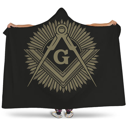 Masonic Freemasonry Print Hooded Blanket