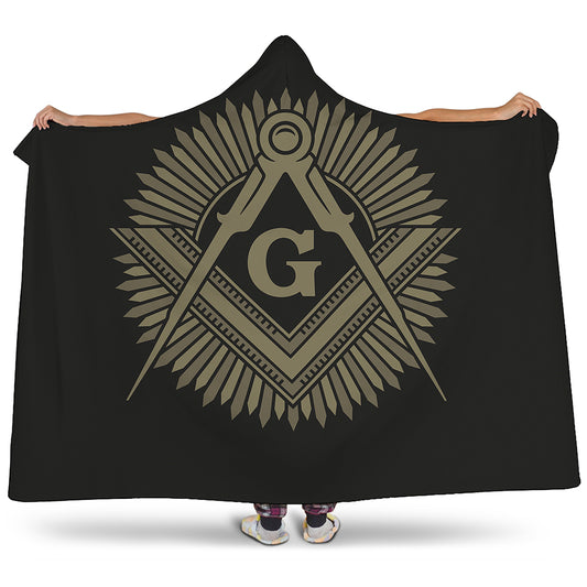 Masonic Freemasonry Print Hooded Blanket