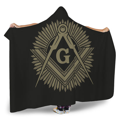 Masonic Freemasonry Print Hooded Blanket